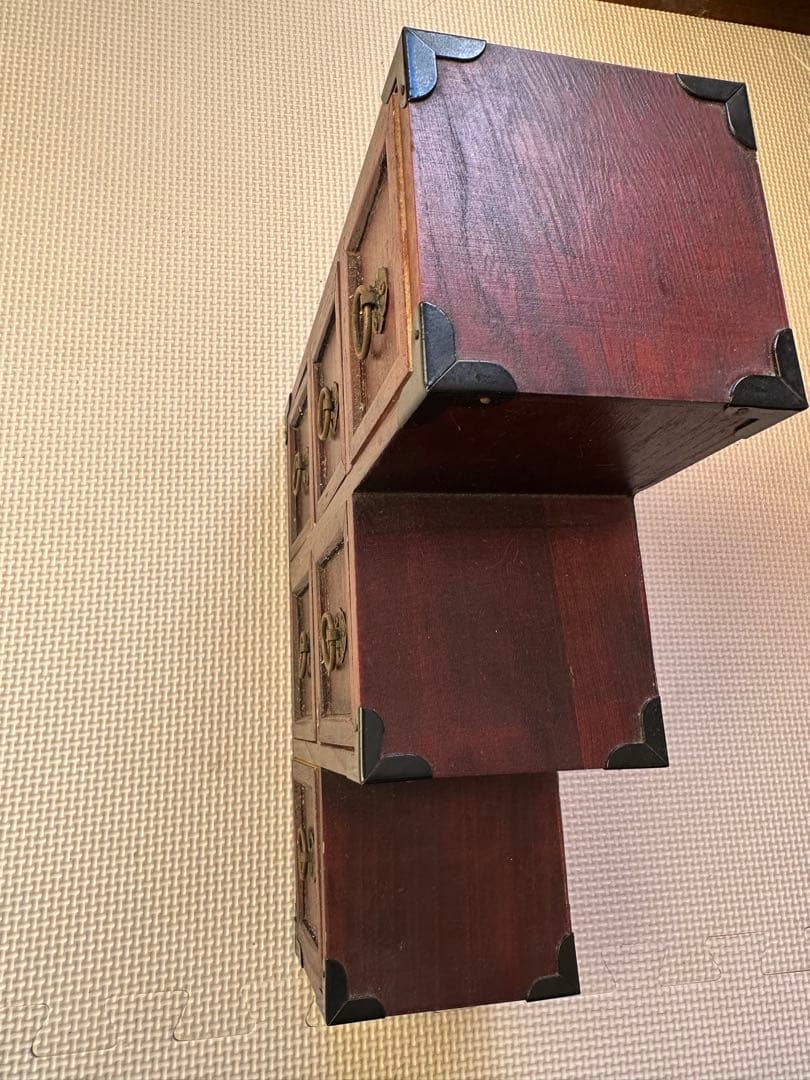 昭和レトロ階段木製棚ミニ小物入れ　インテリア階段箪笥