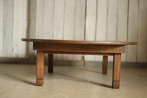 雰囲気の良い古い木製丸テーブル　ちゃぶ台　天然木　古家具　古民家　古道具