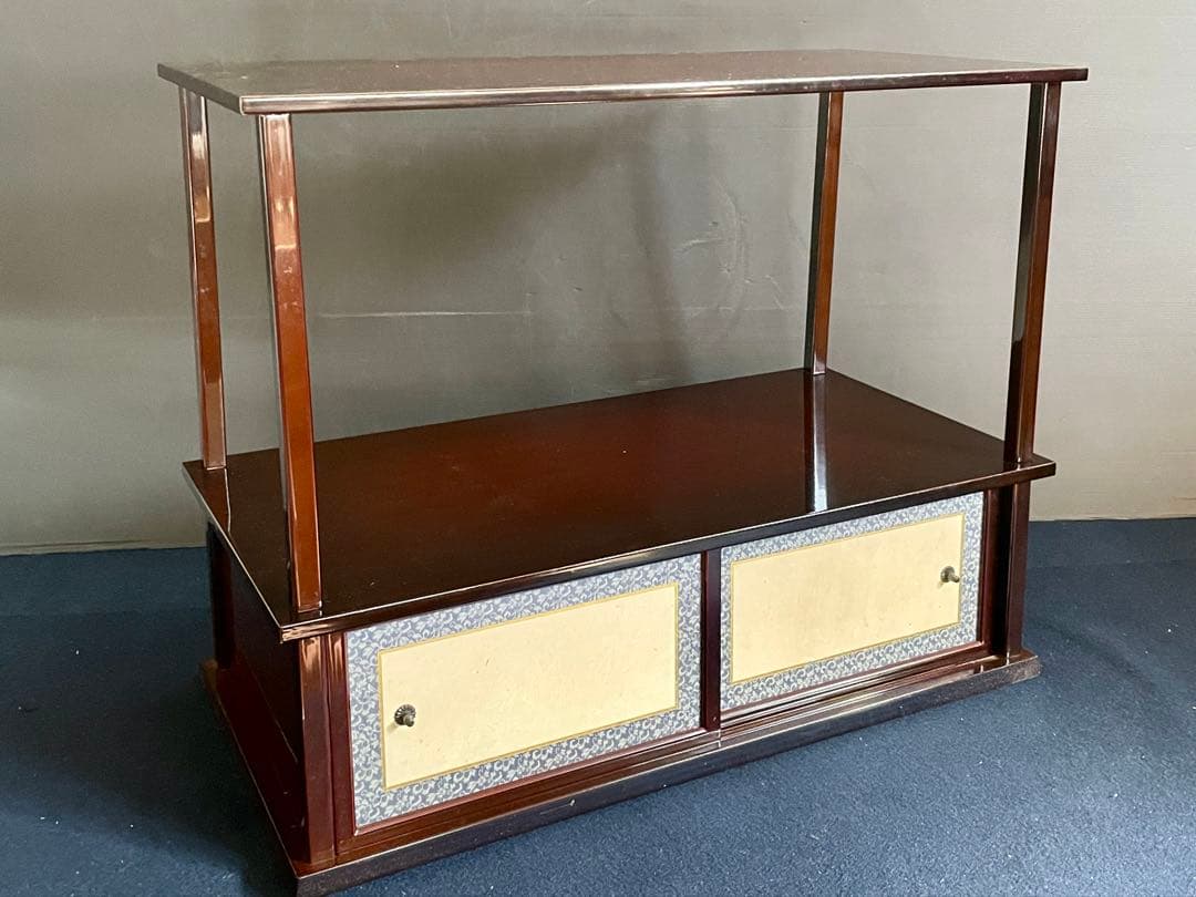 「母」 春慶塗 紹鴎棚 組立式 茶道具 共箱 （901F③）