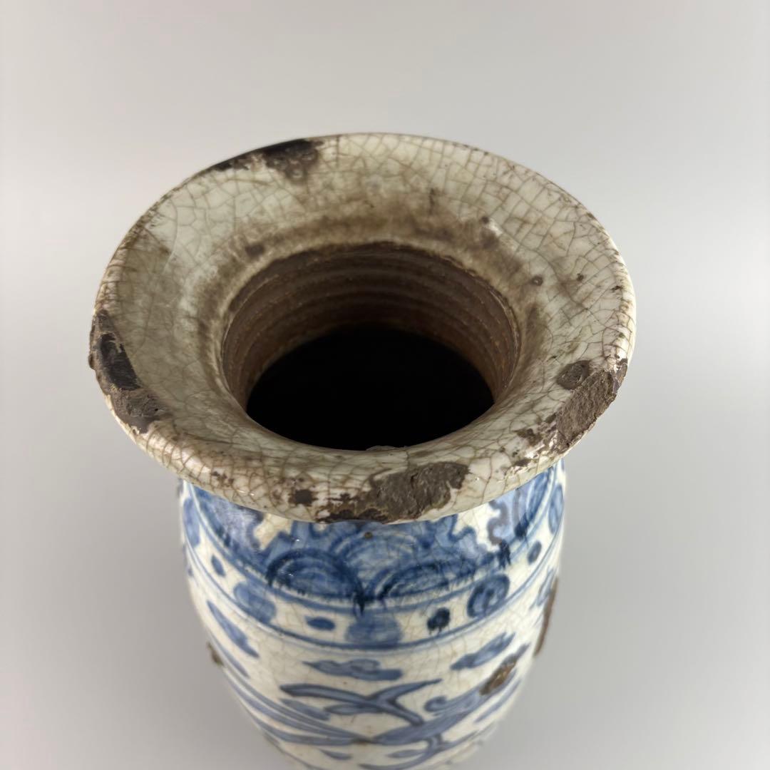 中国 花瓶 花入れ 染付 花器