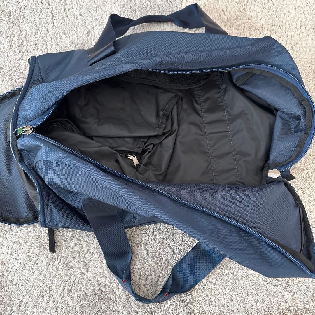 BEAMS ネイビー　シューズ収納付き ボストンバッグ