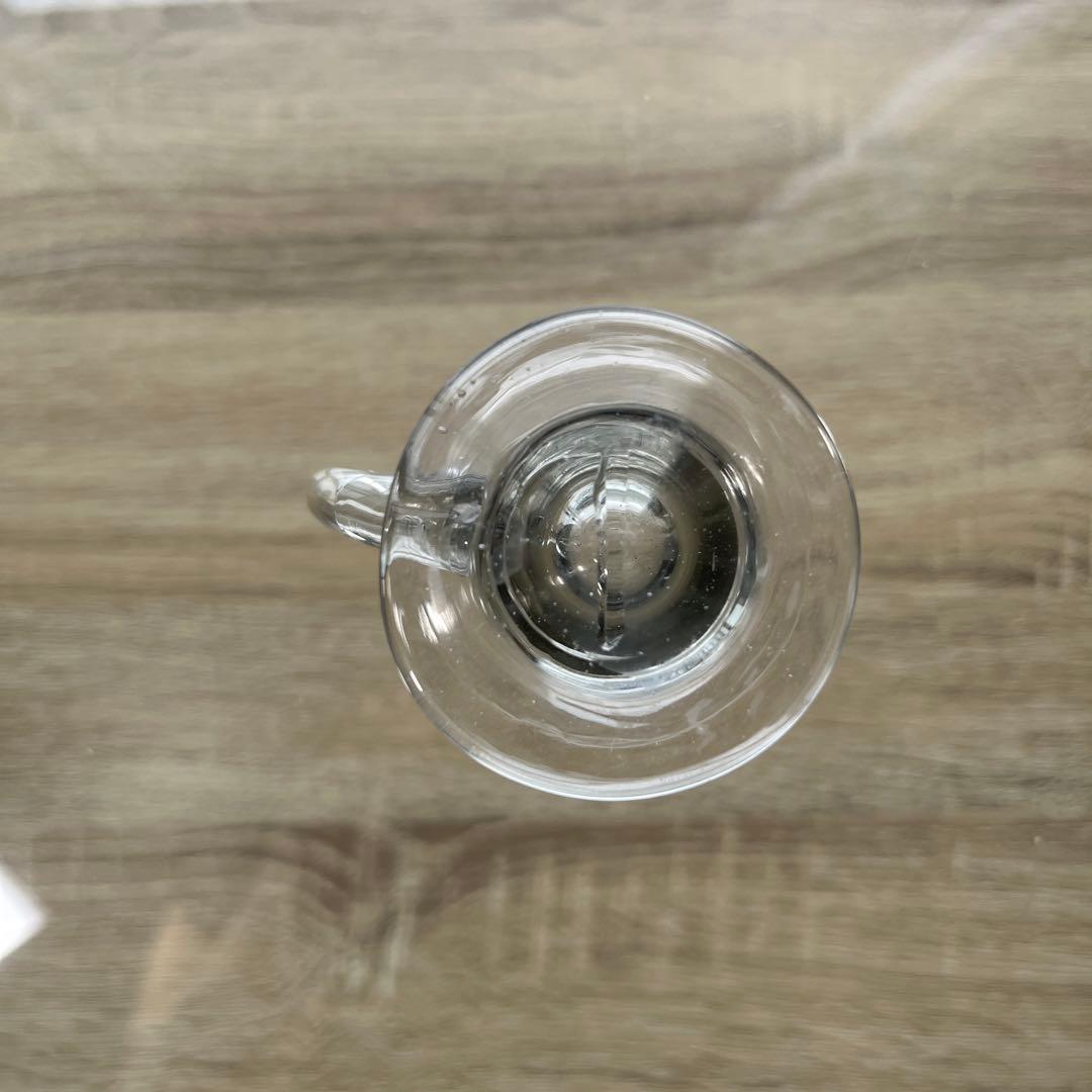 骨董　時代ガラス　ゆらゆら銀色　反り口　アイスクリームコップ　氷コップ　ウラン