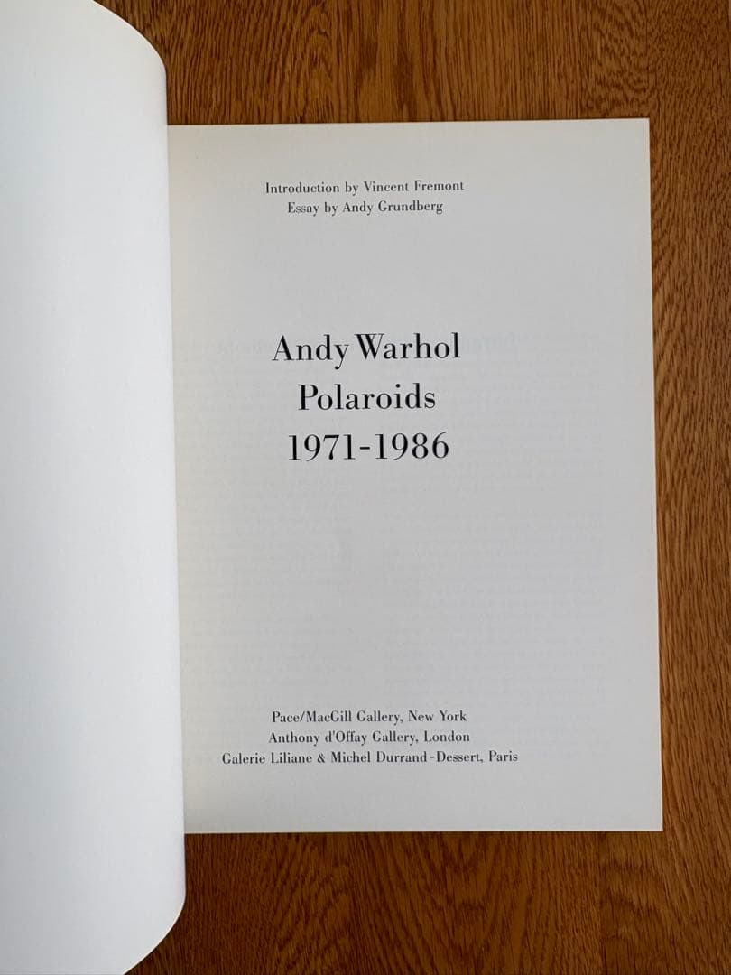 アート・デザイン・音楽 Andy Warhol Polaroids 1971-1986