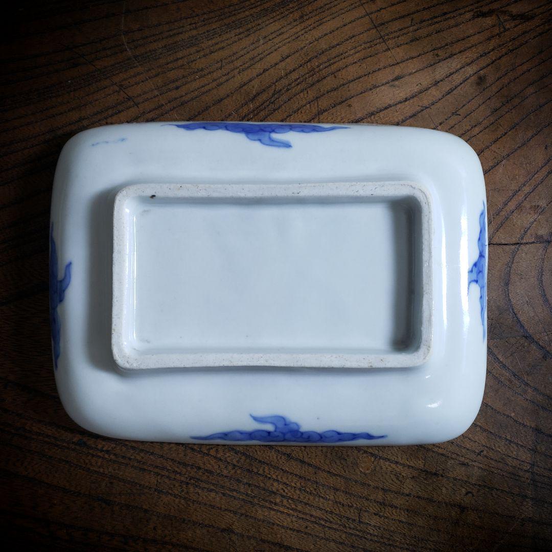 角皿 変形皿 色絵付 金彩 鳥 燕 鷺 波 自然風景 おもと 植物 古伊万里