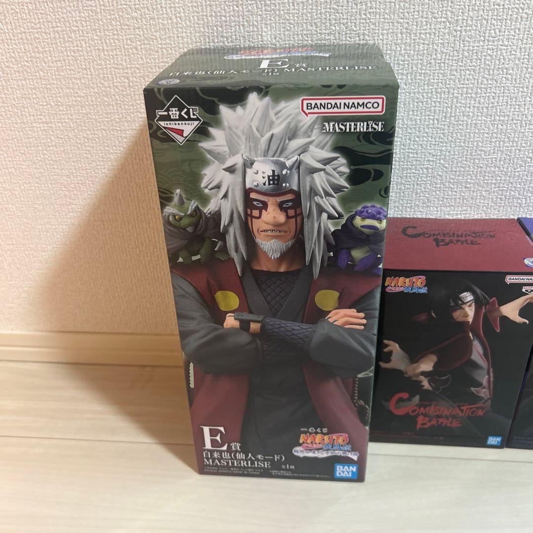 ぎゅぎゅ　一番くじ　ナルト E賞　自来也　仙人モード フィギュア2体