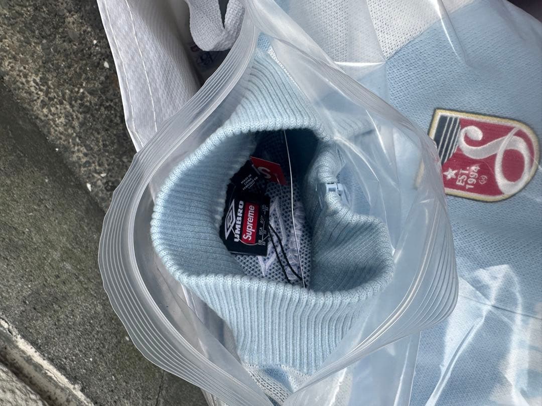 応援グッズ Supreme x Umbro Zip Up Sweater LightBlue