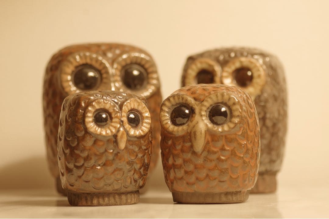 幸せを呼ぶ　ふくろう Lars Bergsten ラース・バーグステン 梟　6羽