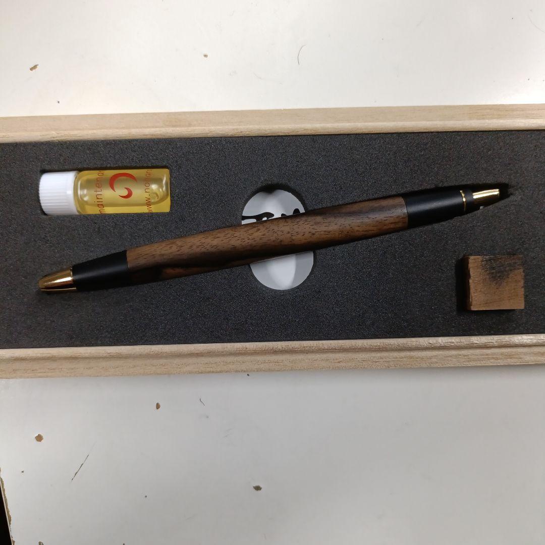 野原工芸　特上黒柿　旧型　スリムボールペン