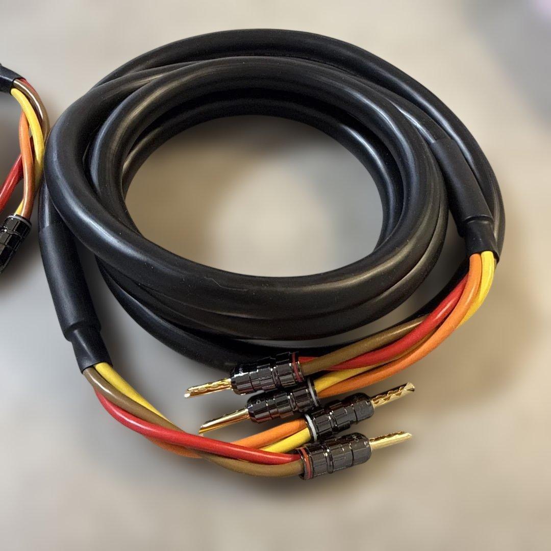 MOGAMI 3104 2本セット 24K バナナプラグ付 スピーカーケーブル