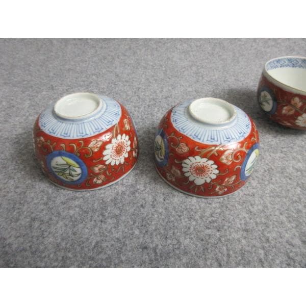 伊万里焼錦手花唐草図りん茶碗4個 [B28403]