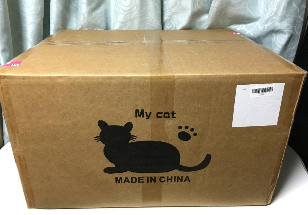 LULUCAT　もこもこベッド付きキャットタワー　木製　ホワイト　高さ188cm