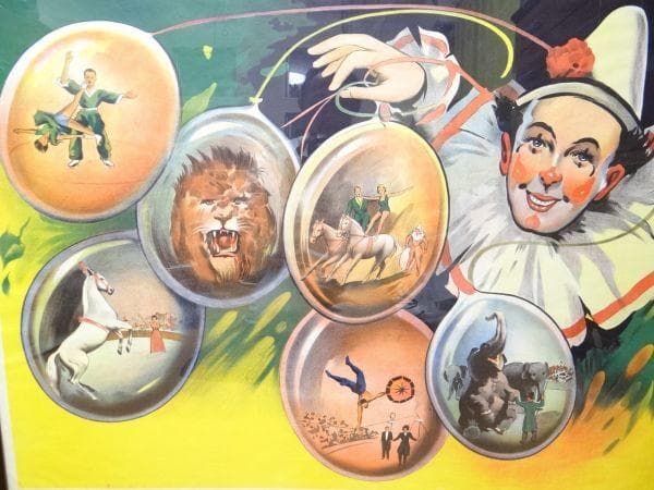 30年代 アンティーク WILLSONS ウィルソンサーカス ピエロ ポスター