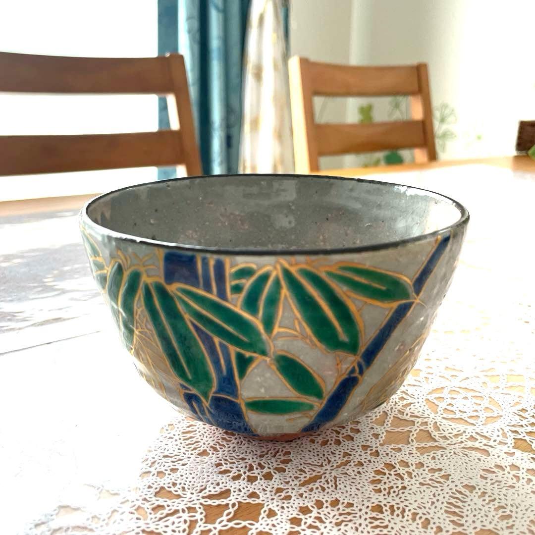 金彩 抹茶椀 竹林 抹茶茶碗