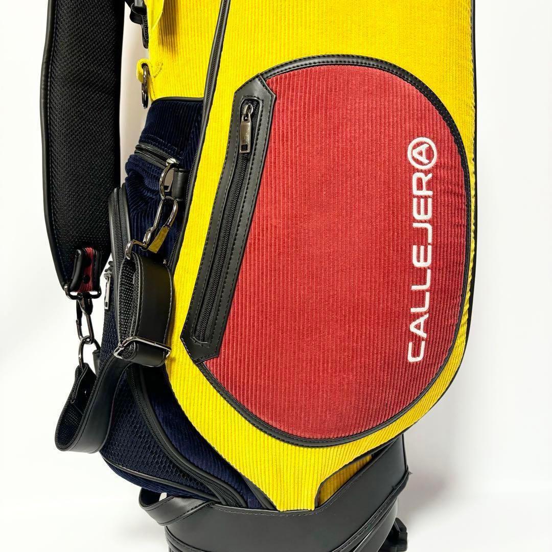 新品 ガジェヘラ ゴルフ コーデュロイ キャディー バッグ イエロー