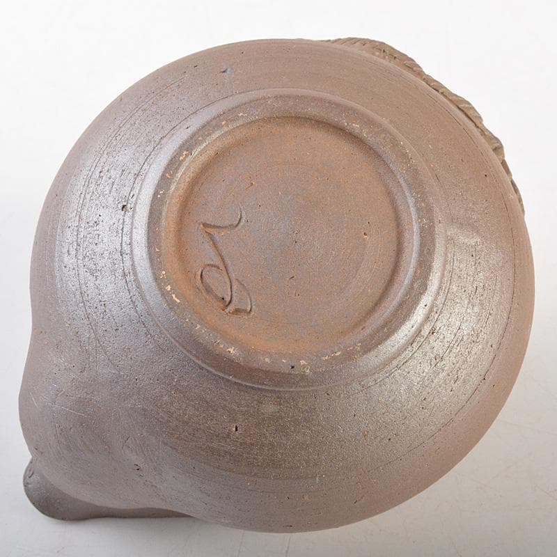 煎茶道具　備前焼　緒方一輝作　宝瓶　共布共箱　M　R7490