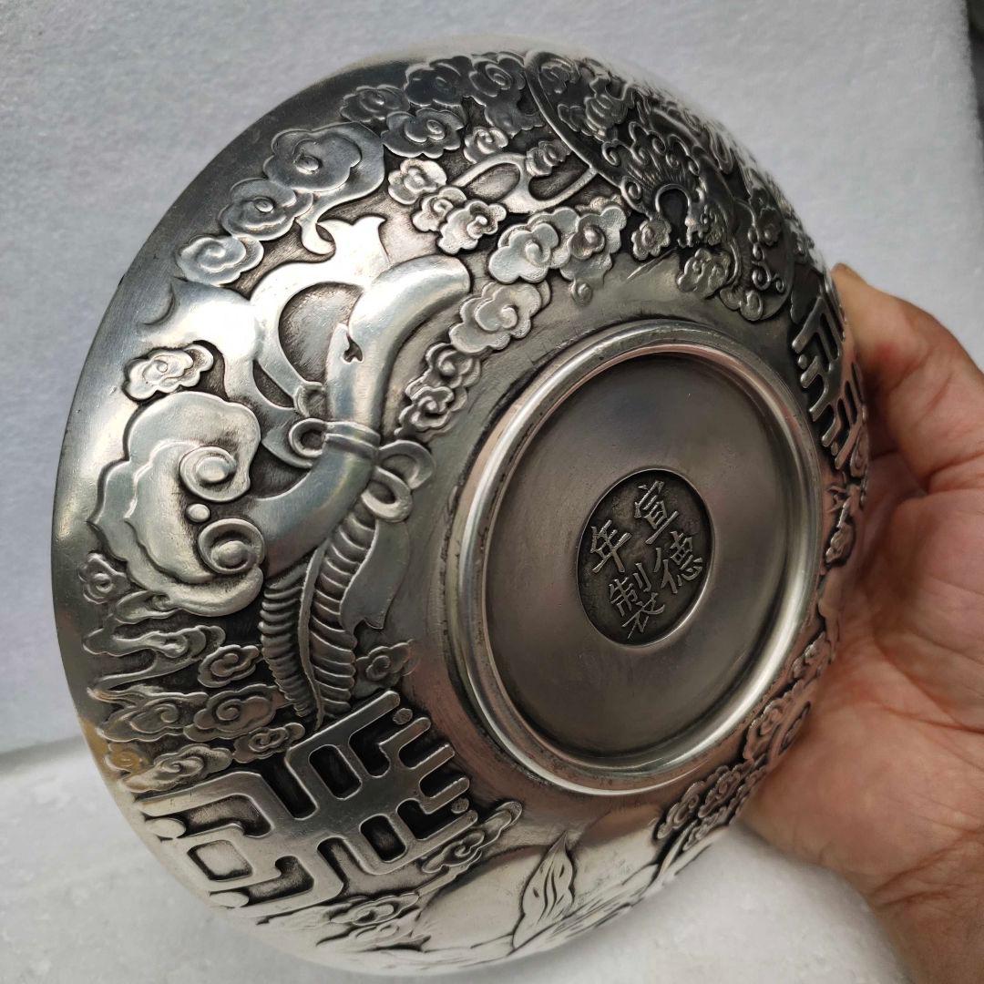 銅器 重工 彫刻 祥雲瑞獣麒麟銅盤 装飾品 工芸品 美術品 置物