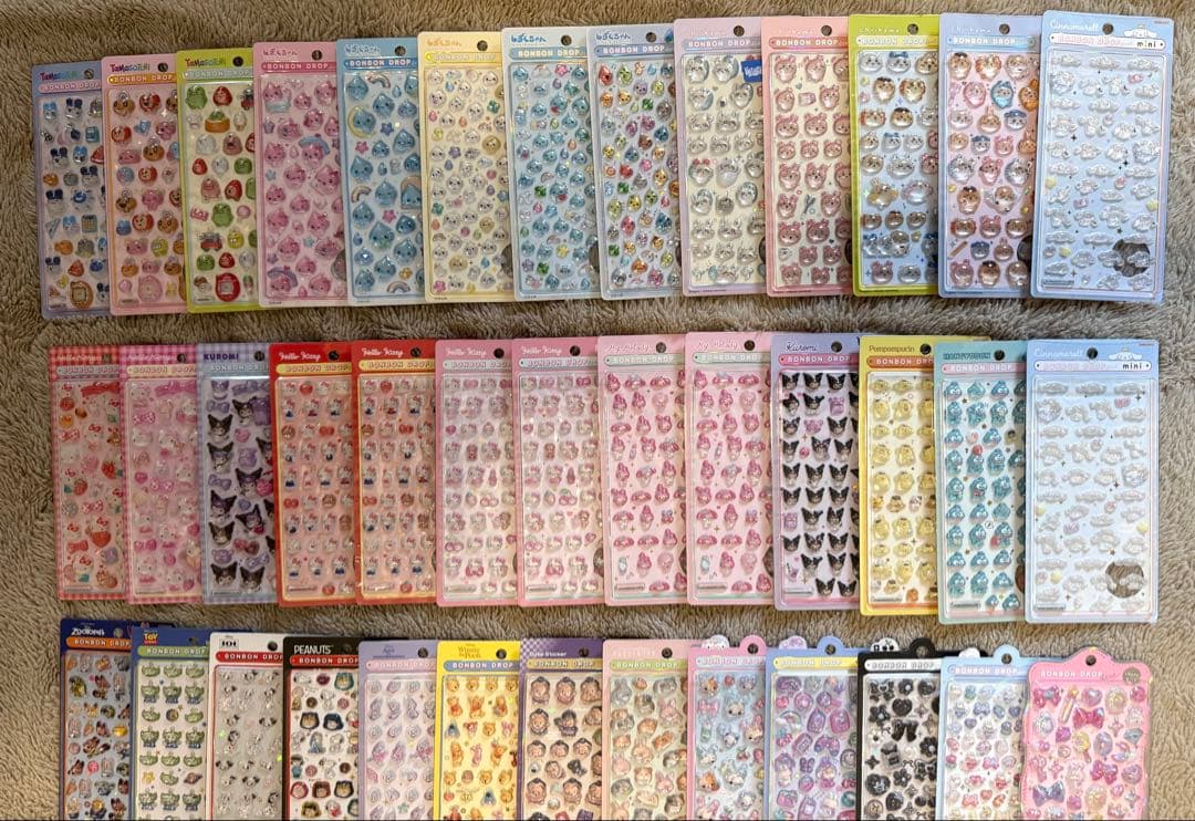 正規品ボンボンドロップシール等　たまごっち　ディズニー　しずくちゃん　計78枚