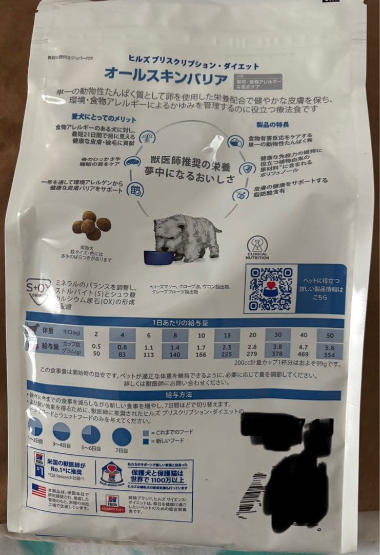 ヒルズ　ドッグフード　オールスキンバリア　1.35kg x 2袋