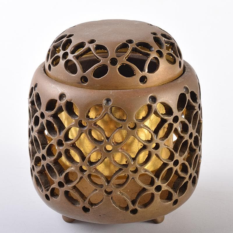 香道具　鋳銅　内金溜　香炉　在銘　M　R7602