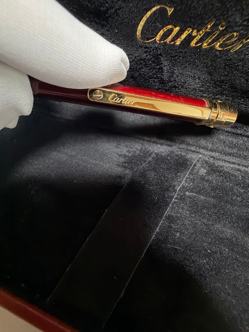 Cartier カルティエ ボールペン レッド ゴールド ボックス付き