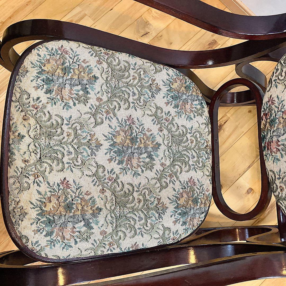 アンティーク ゴブラン織り ロッキングチェア 花柄 木製椅子 ビンテージ