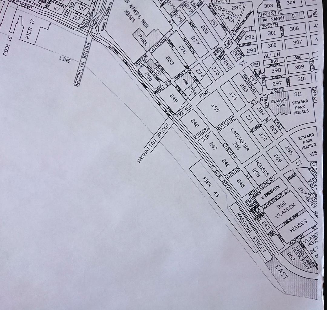 ニューヨーク 地図 ロウワー・マンハッタン 大判 91cm x 61cm
