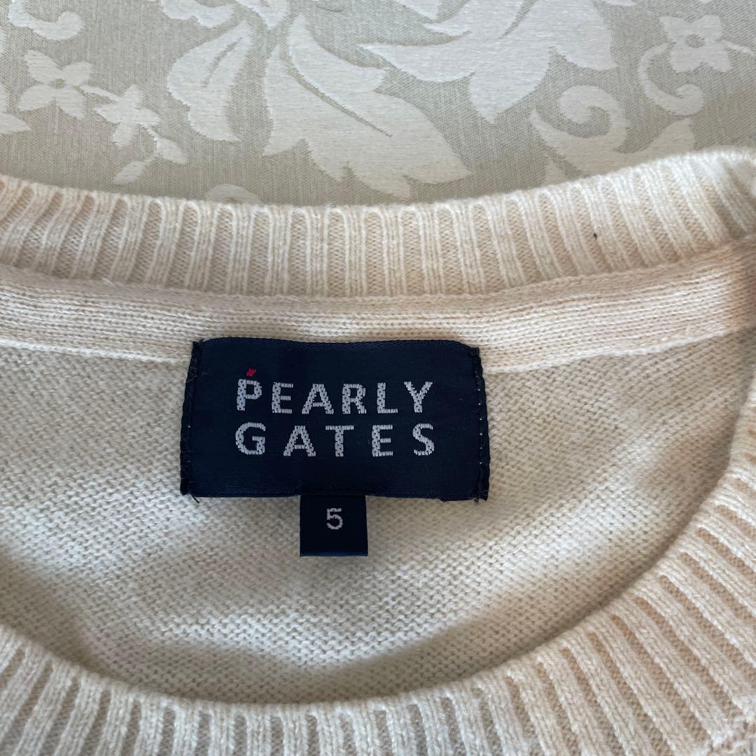 PEARLY GATES カシミヤ混セーター 美品サイズ5 クリーム色