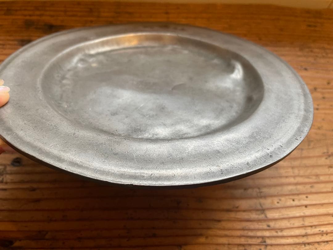 フランス　古いピュータープレート