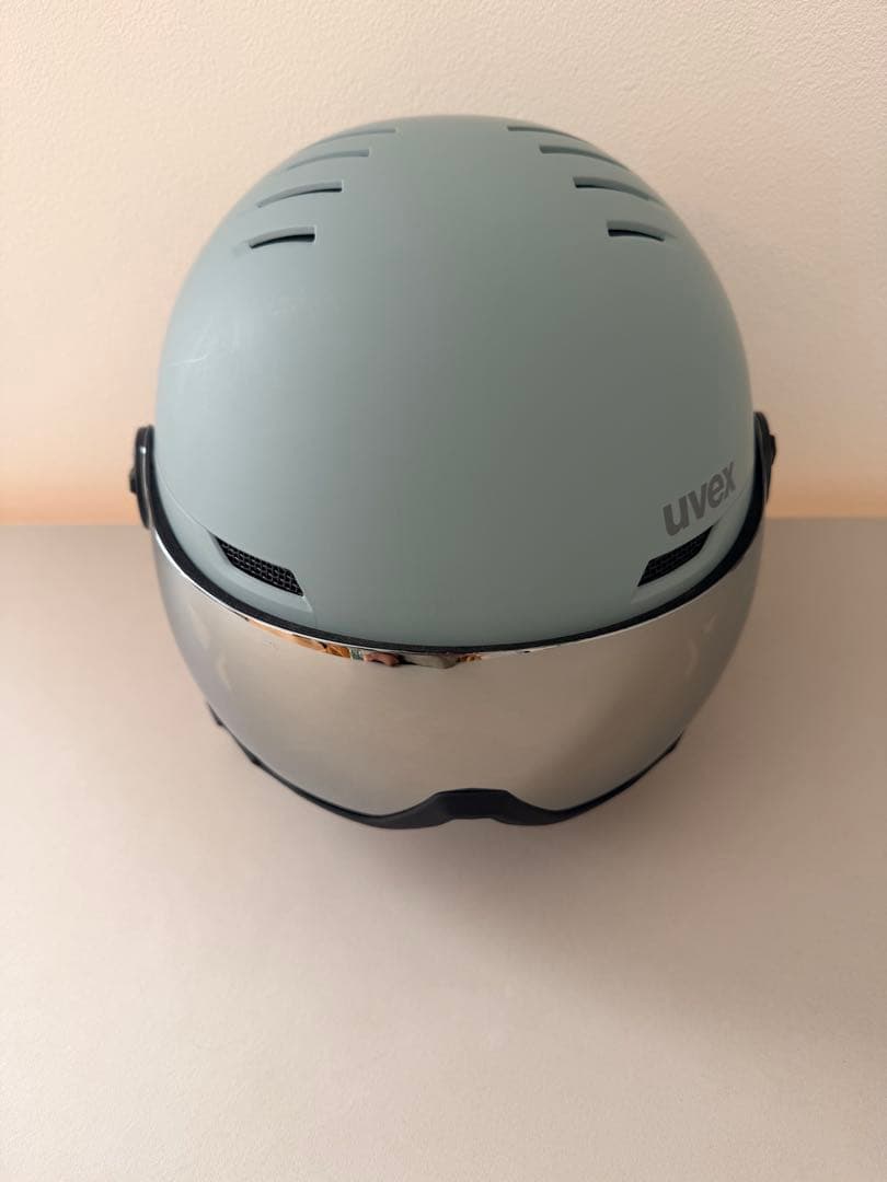 美品！uvex バイザー付ヘルメット グレイシャー/ライノーマット 54-58