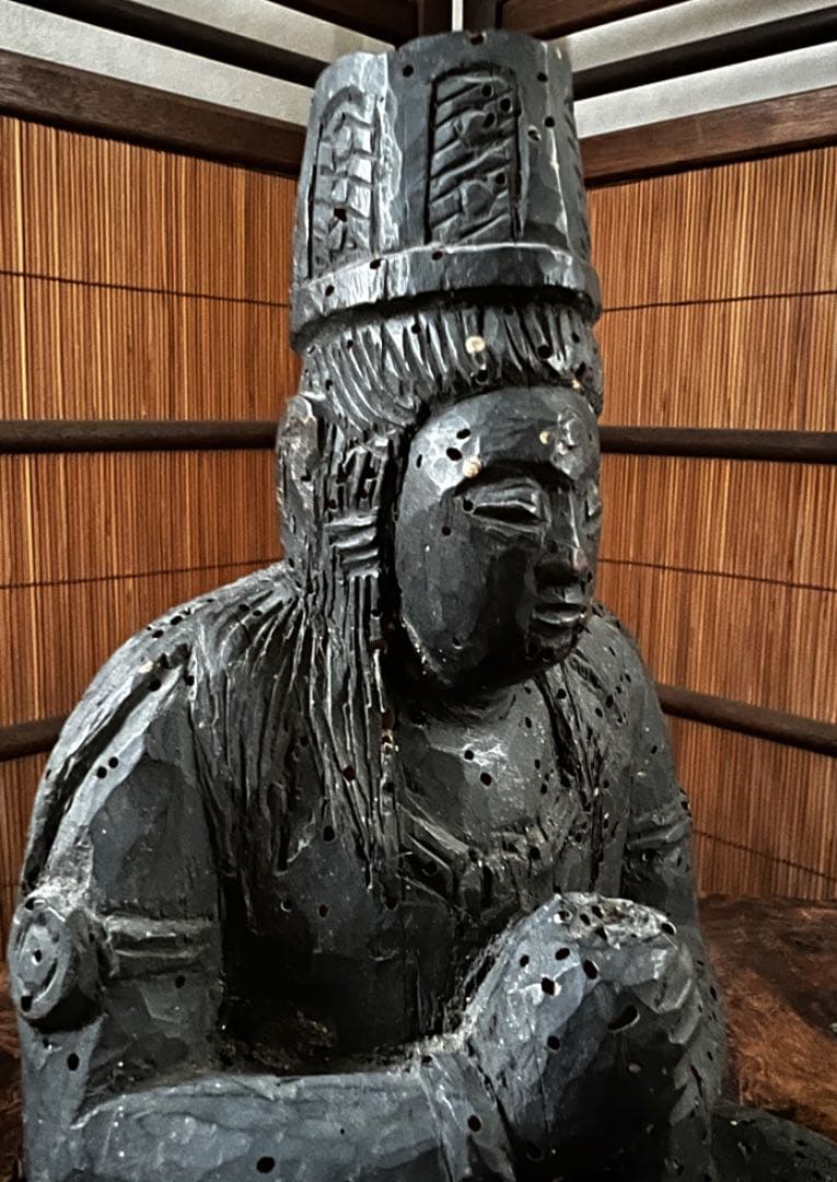 仏教美術 在銘 木製 一刀彫り 時代 大日如来像 仏像