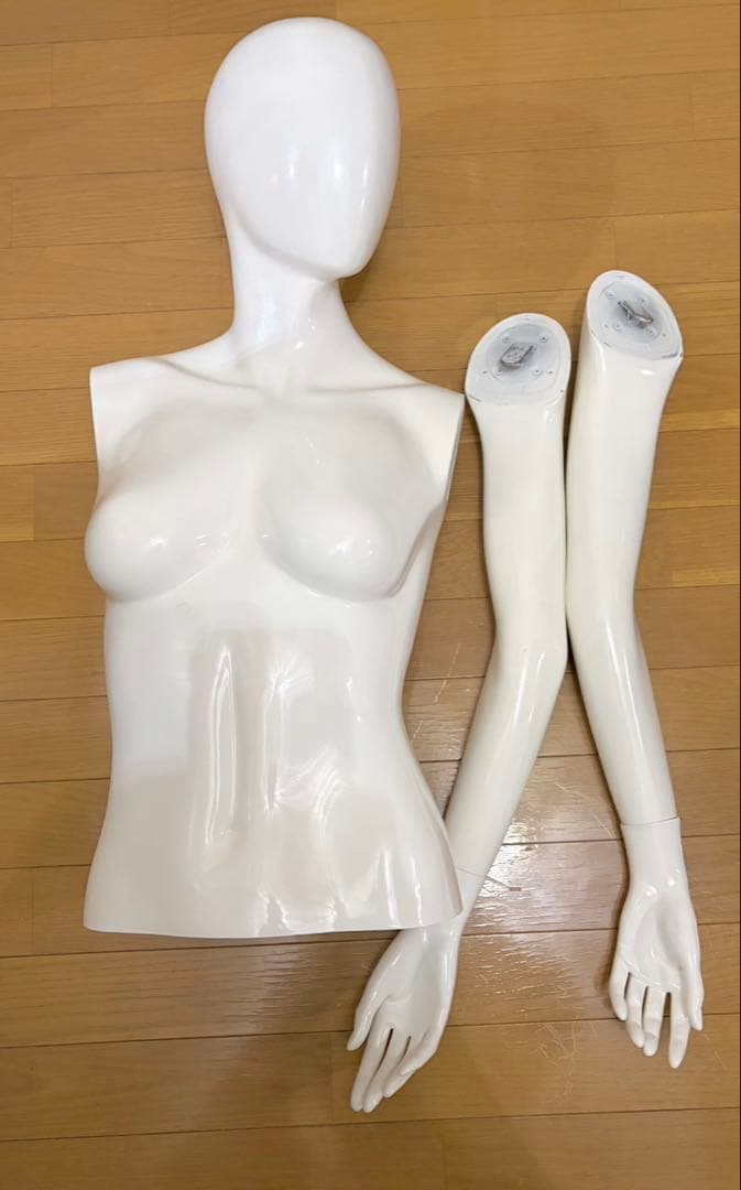 女性用ホワイトマネキン 約170cm スタンド付き