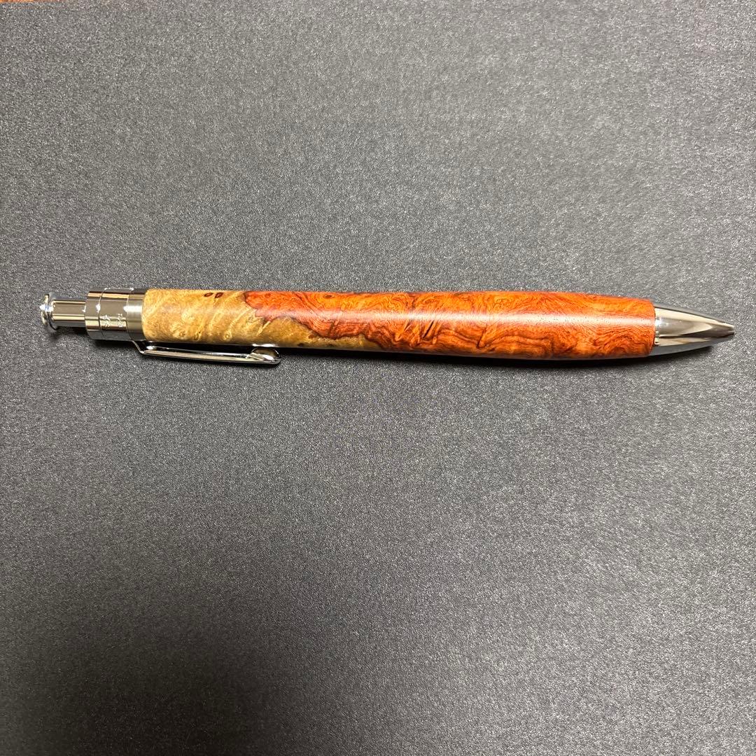 工房楔　木軸ボールペン花梨紅白(こぶ杢) 未使用