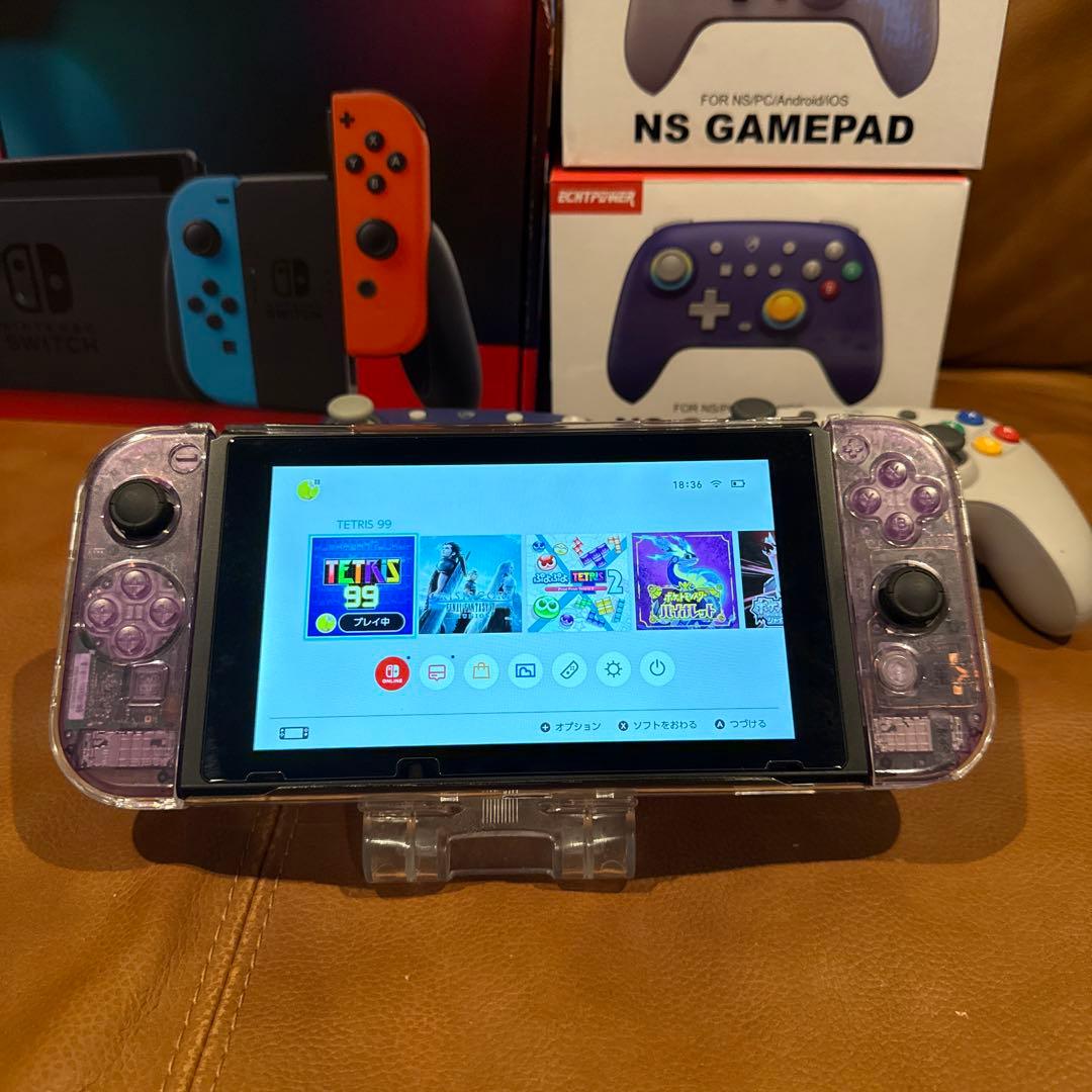 Nintendo Switch 本体　シェル交換品　コントローラー2個付き