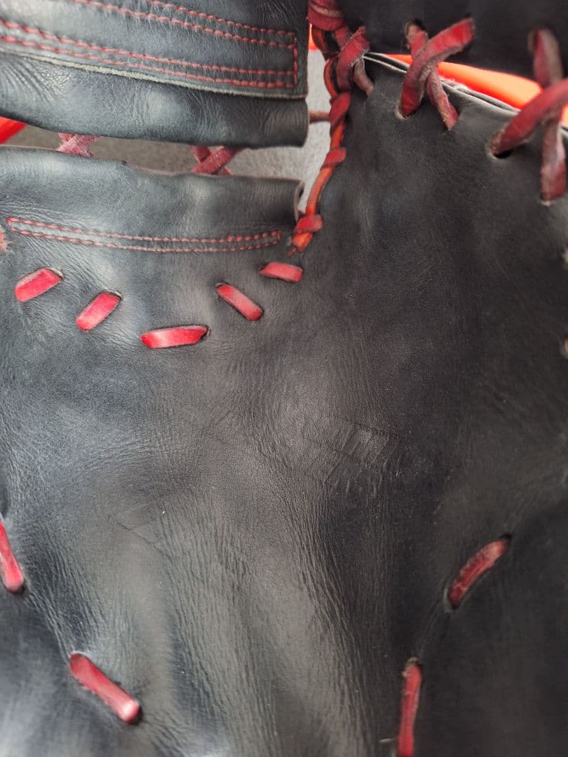 ZETT 軟式グローブ 黒/赤　ファーストミット　中古