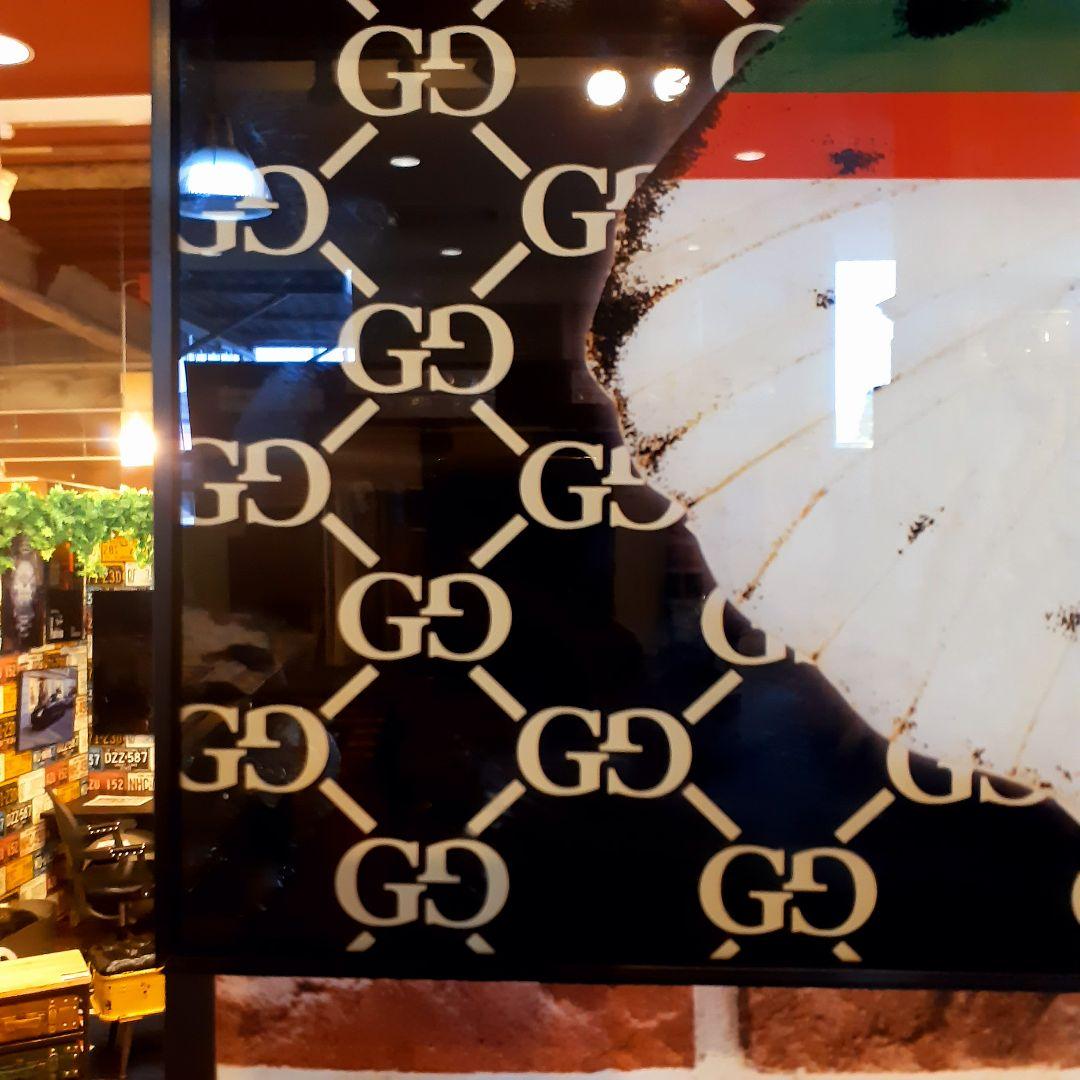 輸入雑貨　ミラーアートパネル『GUCCI』グッチ　特殊強化ガラス仕様　200cm