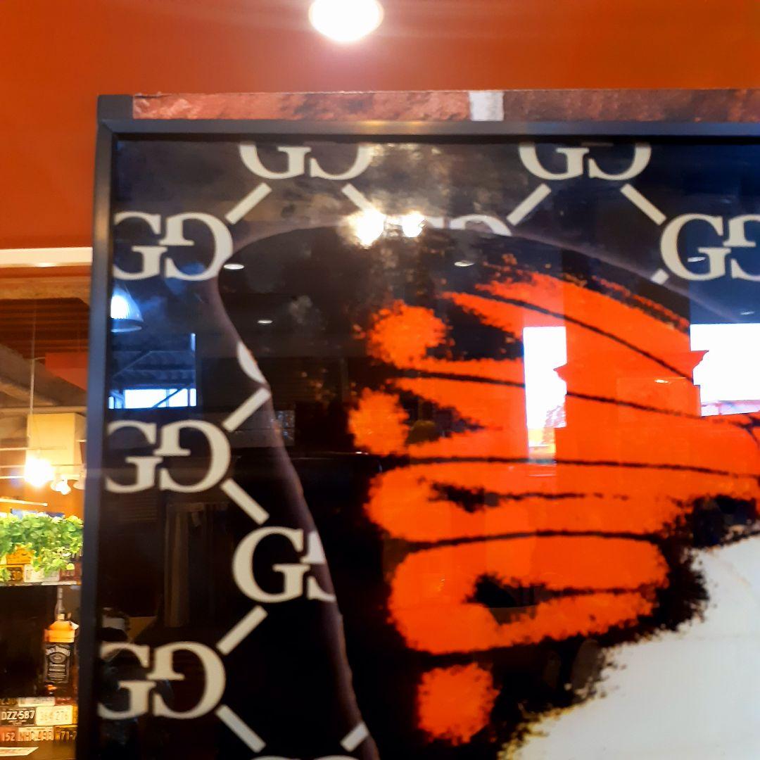 輸入雑貨　ミラーアートパネル『GUCCI』グッチ　特殊強化ガラス仕様　200cm