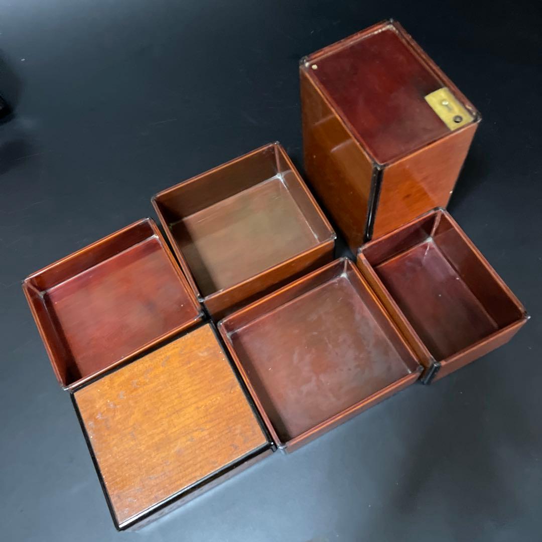 時代物　昔の木製弁当箱　欅　お重箱