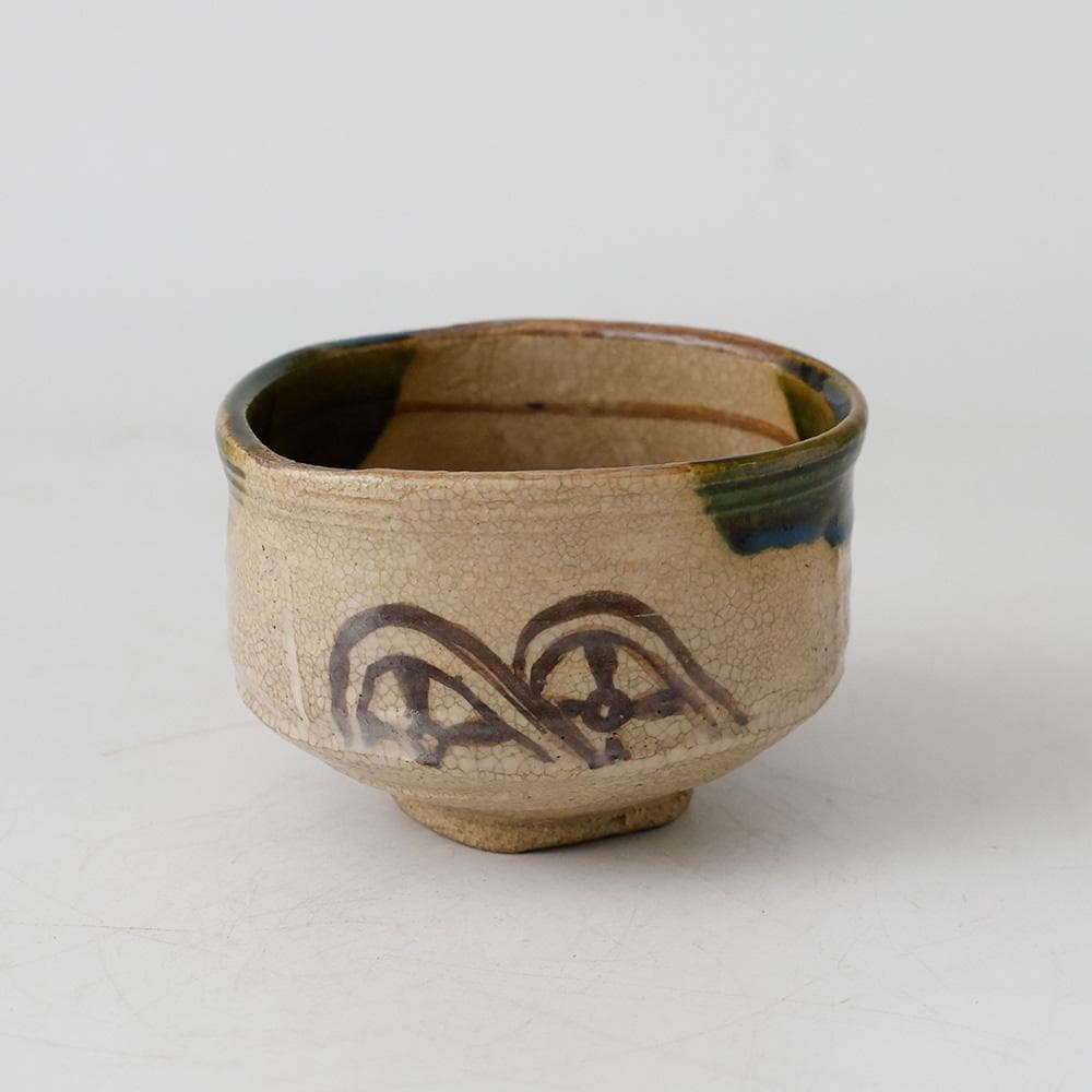 美品 宮地成和 織部焼 茶碗 共箱 栞 人気の美濃焼 織部茶碗