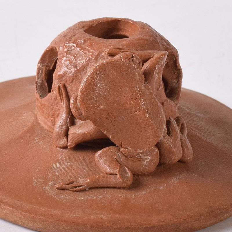 常滑焼　朱泥　蛙摘　横手急須　V　7638