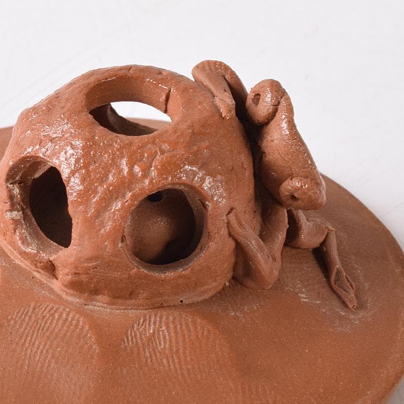 常滑焼　朱泥　蛙摘　横手急須　V　7638