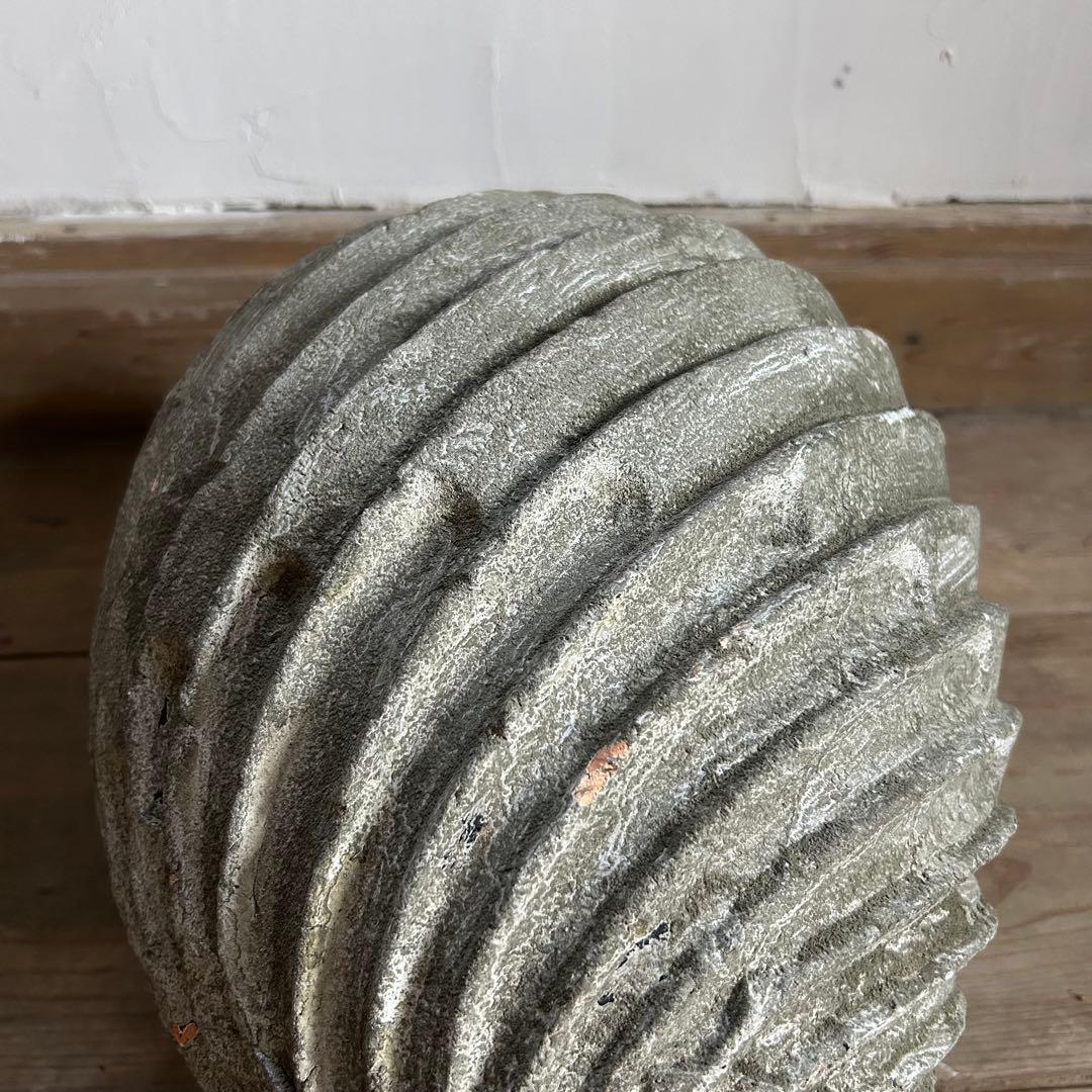 フランスアンティーク 花器 鉢植え 大型ストーンポット 螺旋模様　高さ47.5