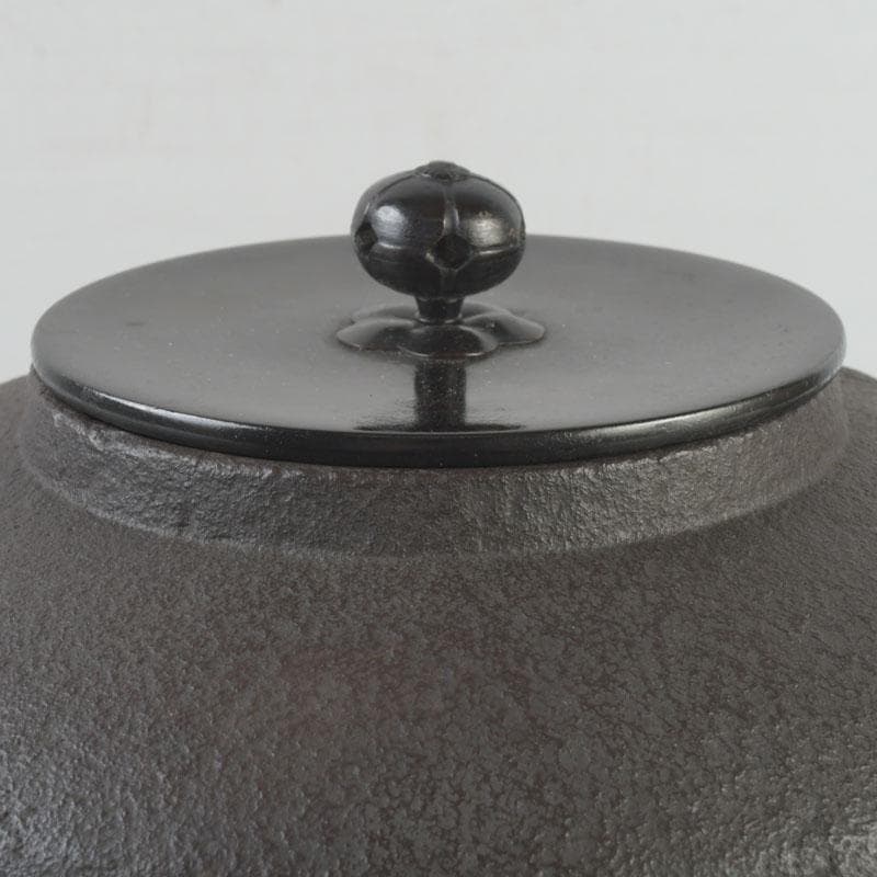 茶道具　釜師　菊池政光作　松文　阿弥陀釜　共箱　V　9904A