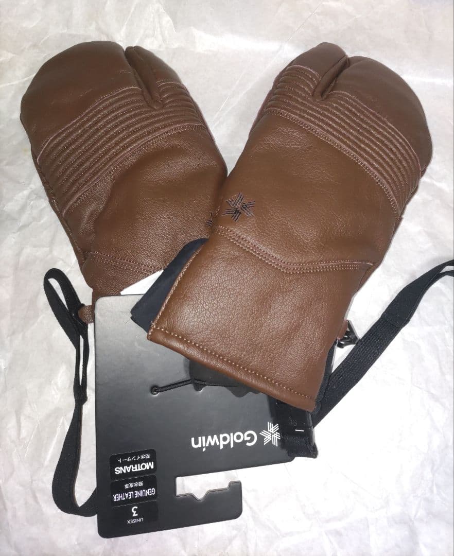 a新品タグ付 25/26 GOLDWIN Leather 3-fingerグラブ