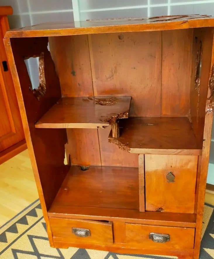 値下げしました! アンティーク家具 荒々しさが、魅力の 木製家具 引き出し付き