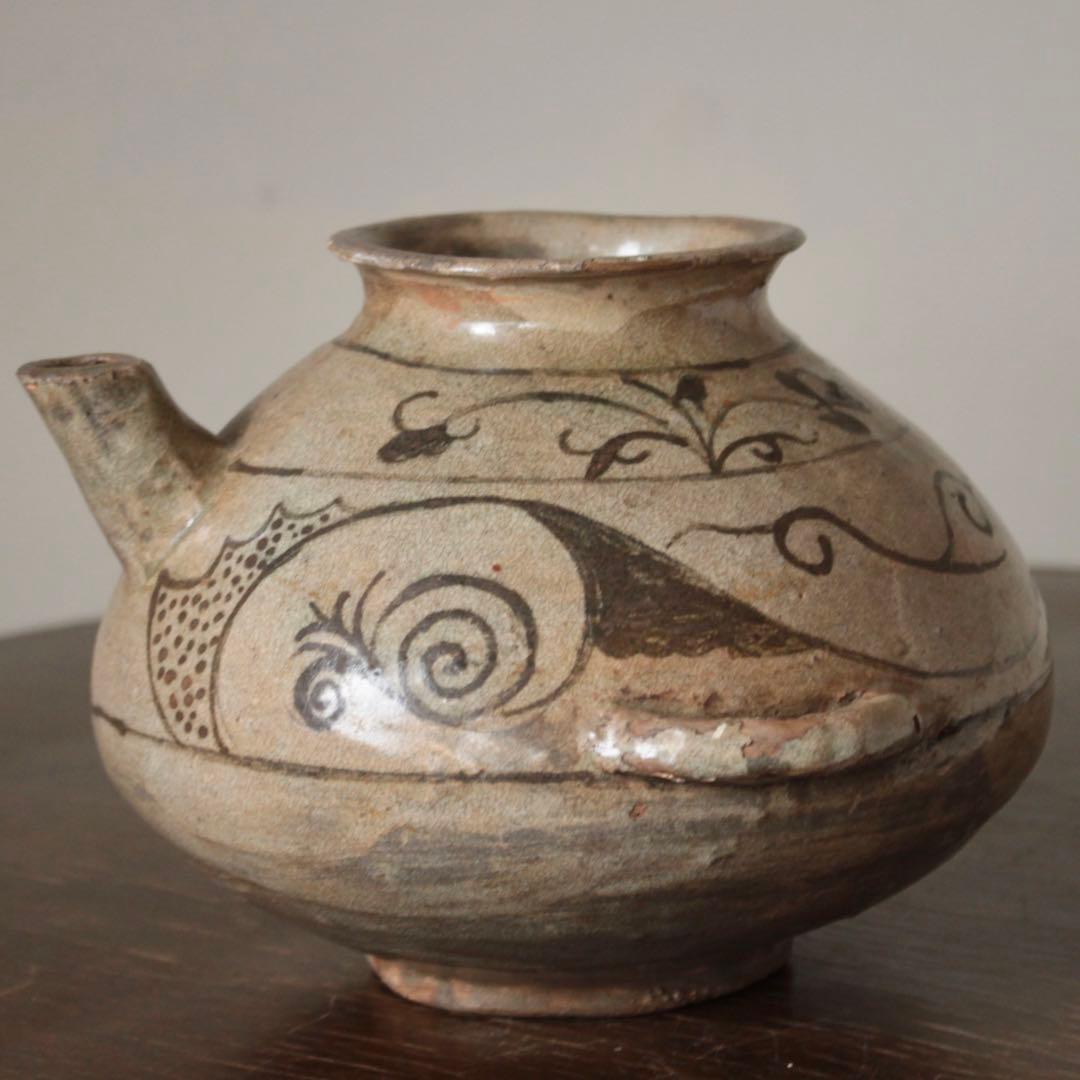 鉄絵 刷毛目 祭器形 片口 水注 古美術 朝鮮美術 古道具 アンティーク