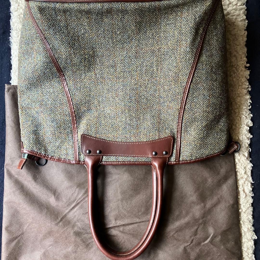 ツイードトートバッグ サムソナイト レッド　Harris&Tweed