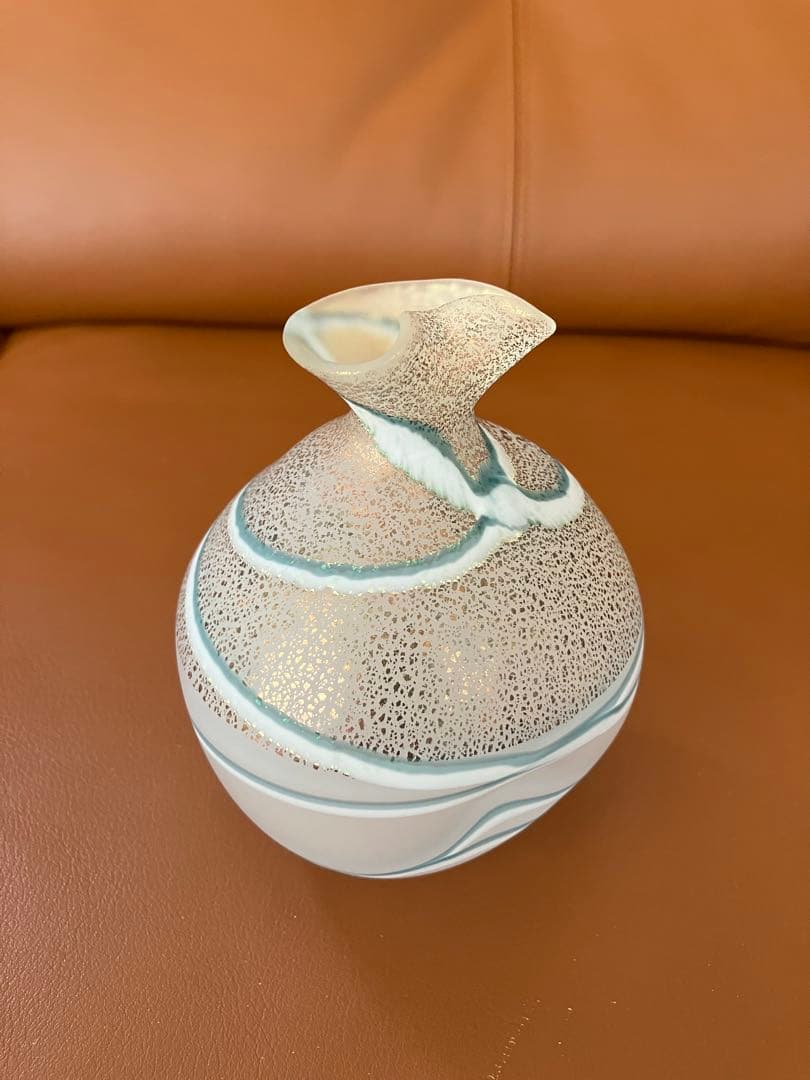 石井康治作 手吹きガラス 酒瓶 木箱入