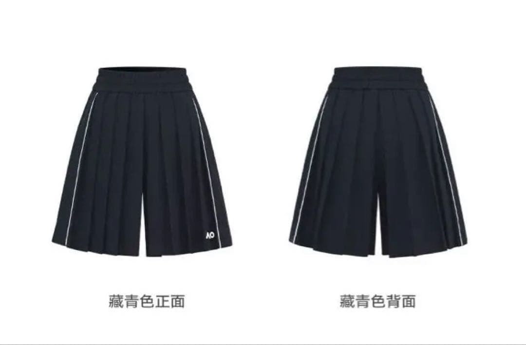 AO テニスネイビー プリーツショートパンツ 新品