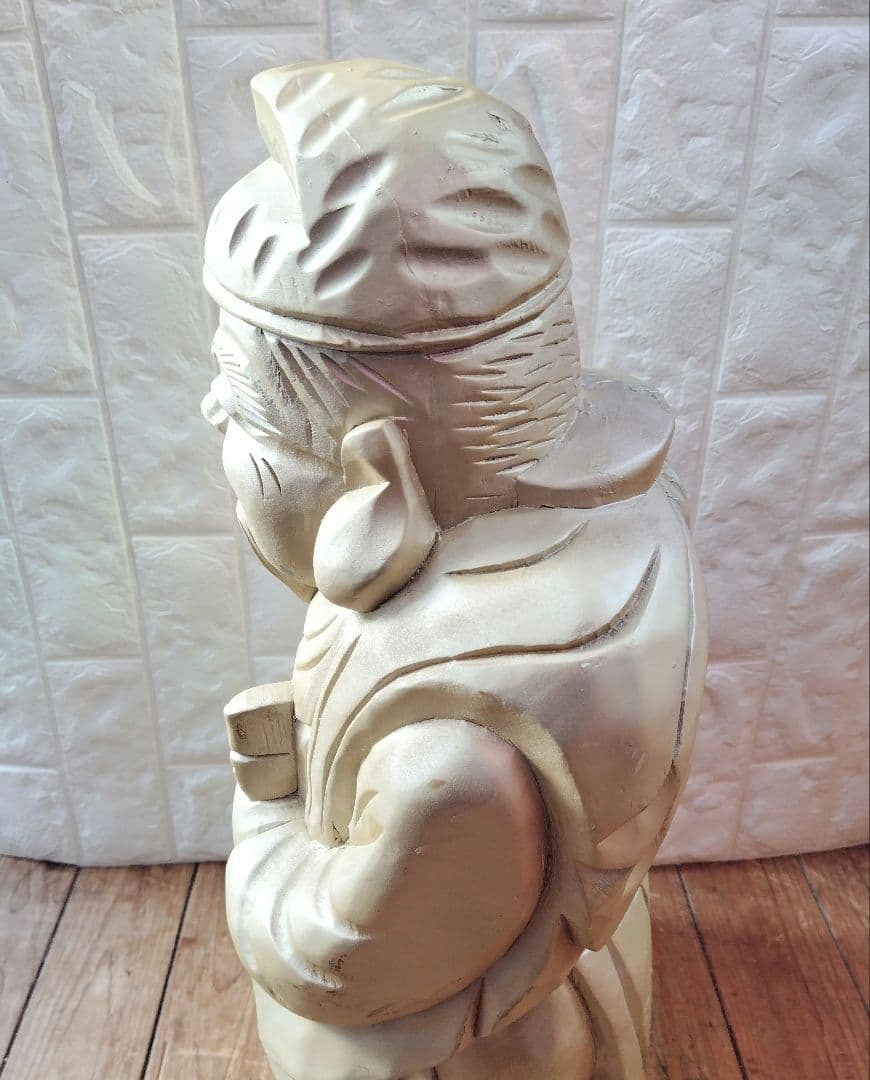 恵比寿 様 木彫り Japanese Wooden Ebisu 彫刻 縁起物