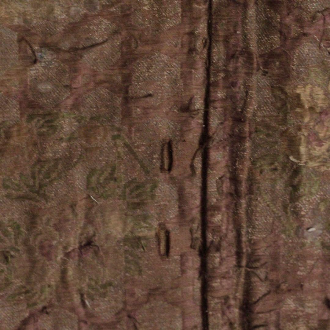 古い 西陣織 銀襴 打敷 花の丸文様 明治六年 古美術 古道具 アンティーク